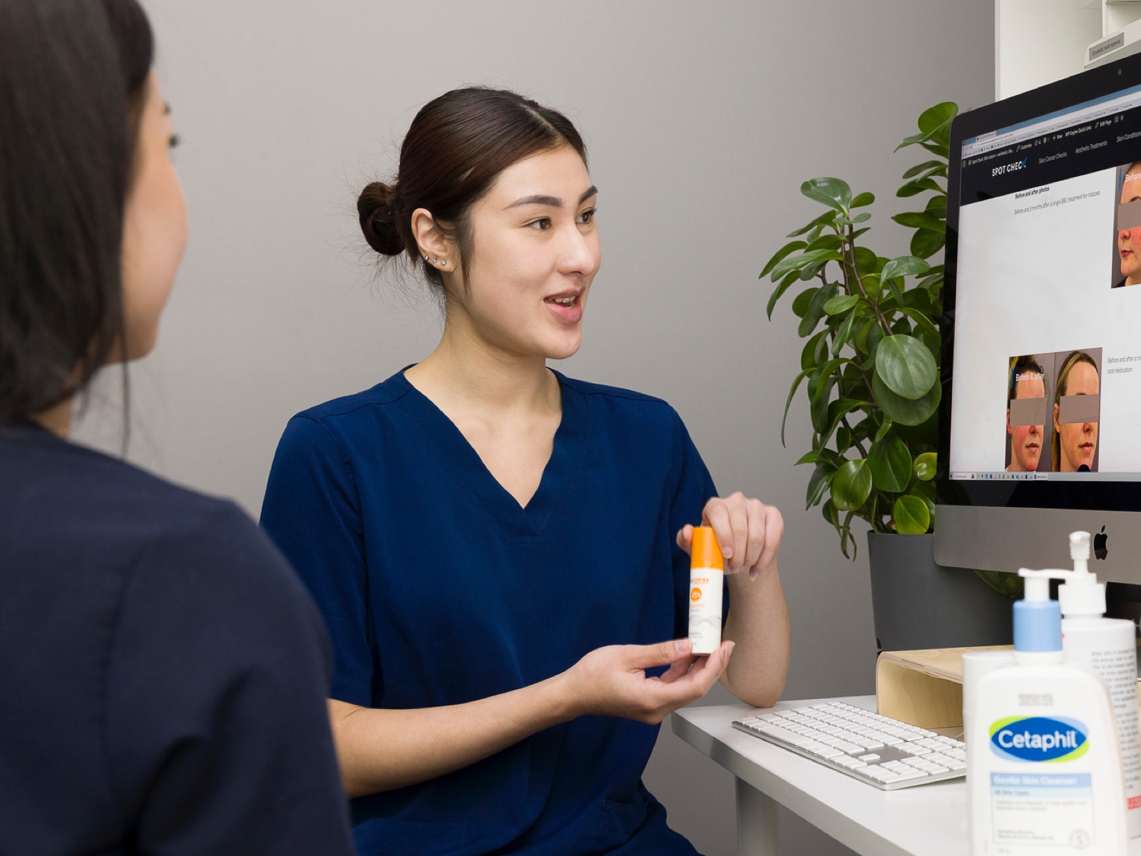 A Spot Check Registered Nurse with a client